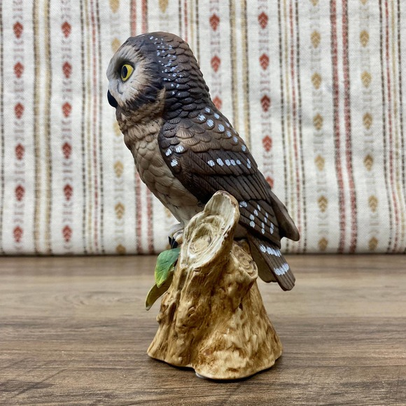 John James Audubon, Saw Whet Owl, Vintage 80s Ceramic Owl Figure - Picture 5 of 10